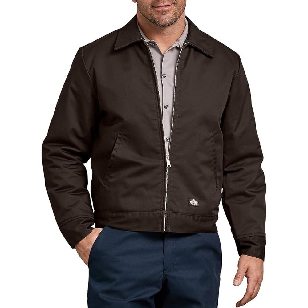 NWT Dickies Men's Lined Eisenhower Jacket Dark Brown Durable Workwear , Size M